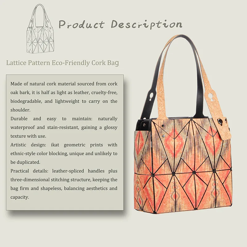 Fashion Textured Soft Cork Handbag